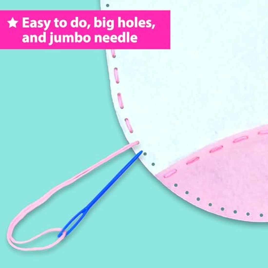 KRAFUN My First Unicorn Sewing Kit for Kids, Beginner Crafts with 5 DIY Projects (Stuffed Animal, Pillow, Mobile, Keyring, Bag), Plush Felt, Instructions, Embroidery Supplies, Pre-Punched Fabric