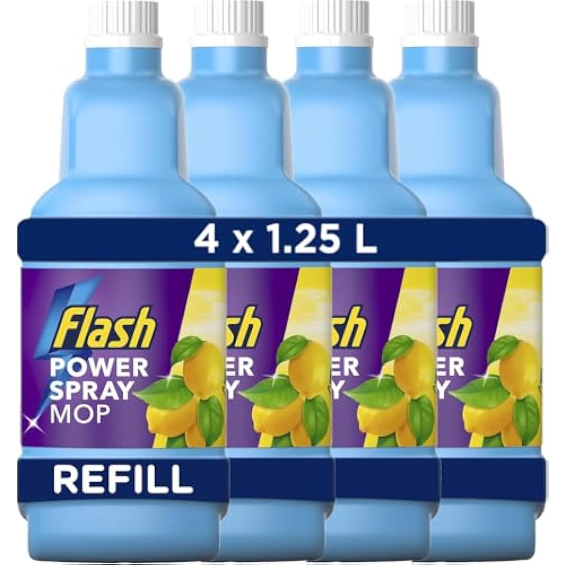 Flash Power Spray Mop Floor Cleaner Multi-Surface Cleaning Liquid Citrus Fresh 5L (1.25Lx4)