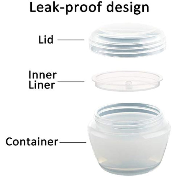 Alledomain 20 Pieces 10ml / 10g Empty Clear Cosmetic Pots with 3 Mini Spatula, Plastic Refillable Travel Sample Container Jars with Lids and Inner Liners for Makeup Creams Lotions Beauty Nail