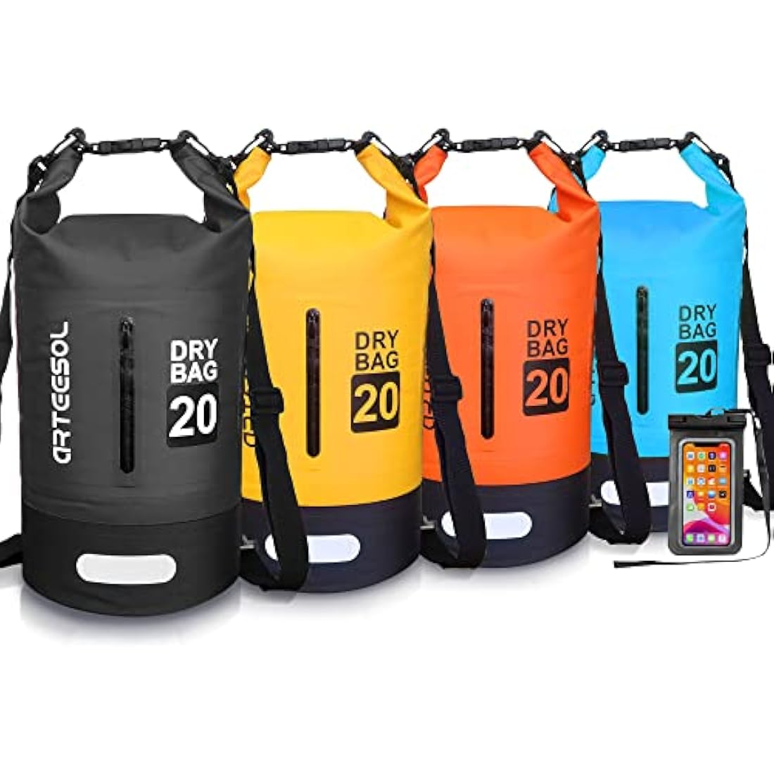 Blackace arteesol Waterproof Dry Bag 5L 10L 20L 30L Waterproof Bag with Long Adjustable Handle for Kayaking Boat Excursion Canoe/Fishing/Rafting/Swimming/Snowboarding