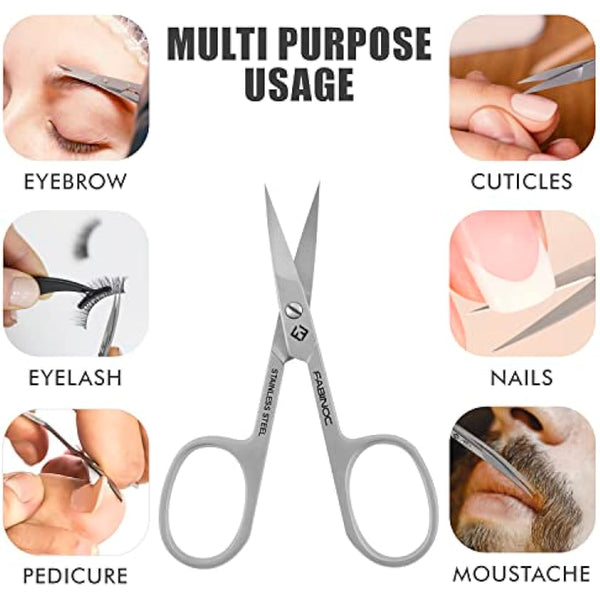 FABINOC® Curved Cuticle Scissors | German Quality Stainless Steel Multi-Purpose Sharp Manicure Scissors for Men & Women