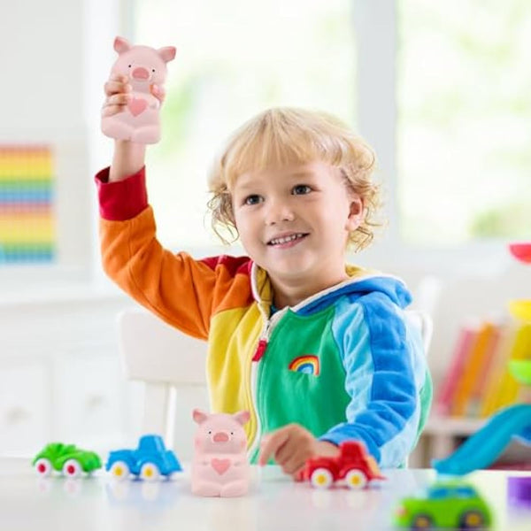 Anboor 5" Squishy Toy Love Heart Pig Kawaii Soft Squishy Animals Toy Slow Rised Squeeze Piggy Squish Stress Relief for Kid Adult Toys