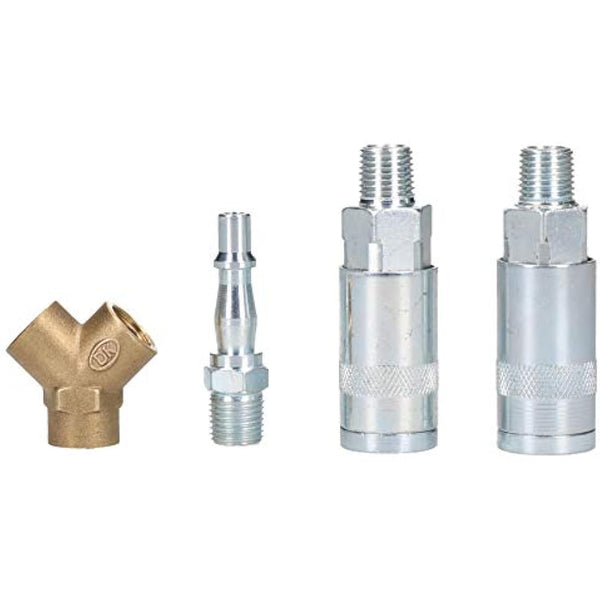 Airline Y Piece 3 Way Quick Release Fittings for Compressor Air Hose 1/4 BSP