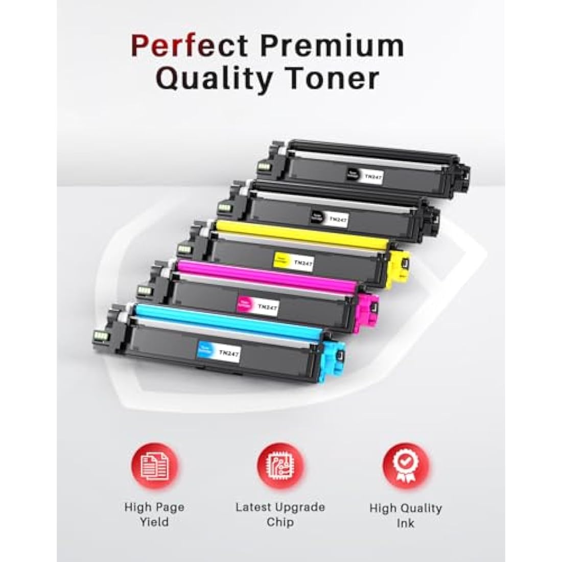 Halloya TN247 TN-243 Toner Cartridge for Brother TN243 DCP-L3550CDW DCP-L3510CDW HL-L3210CW HL-L3230CDW MFC-L3710CDW MFC-L37510CW Ink Cartridges ( 5 Pack)