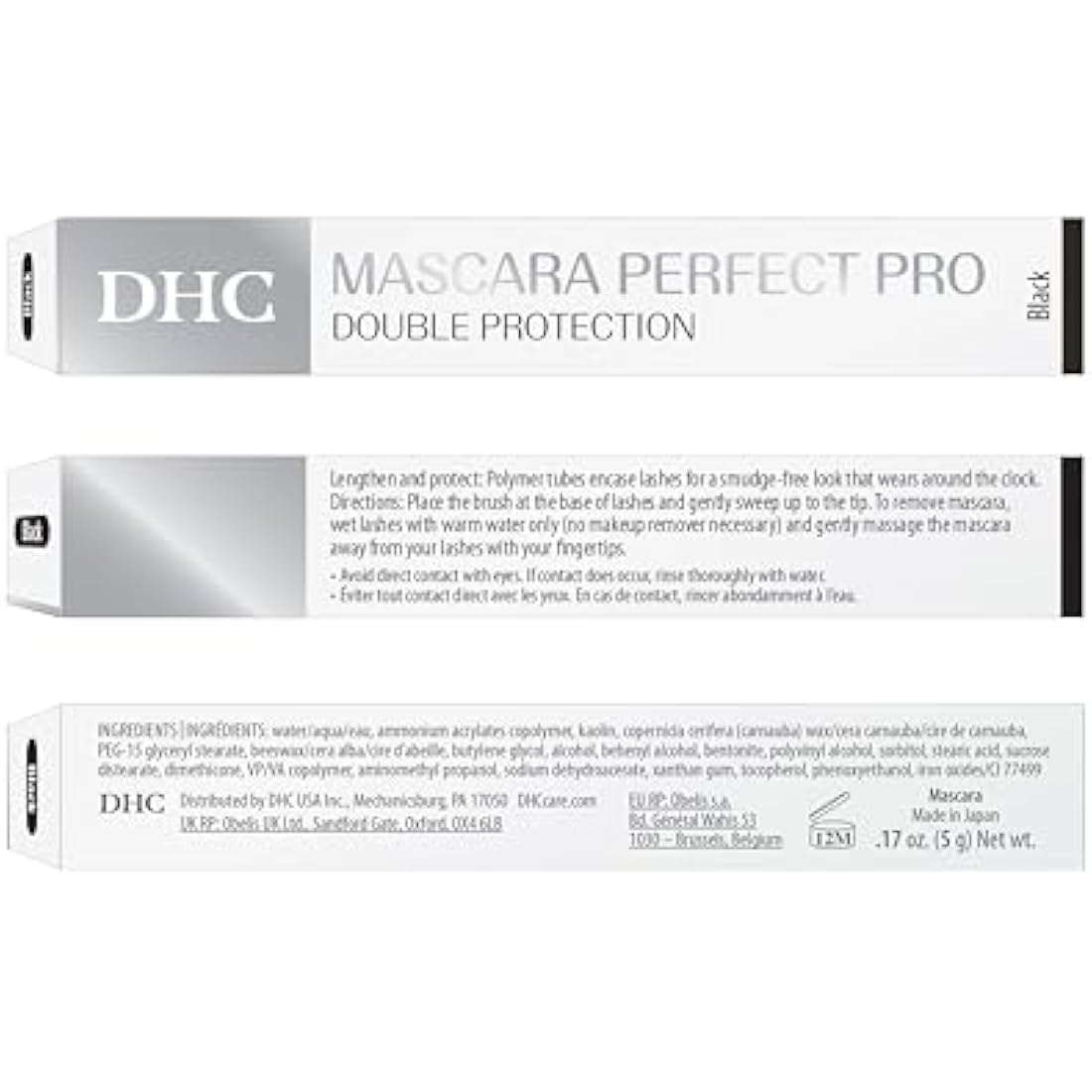 DHC Mascara Perfect Pro Double Protection 5 g (Black), Pack of 2