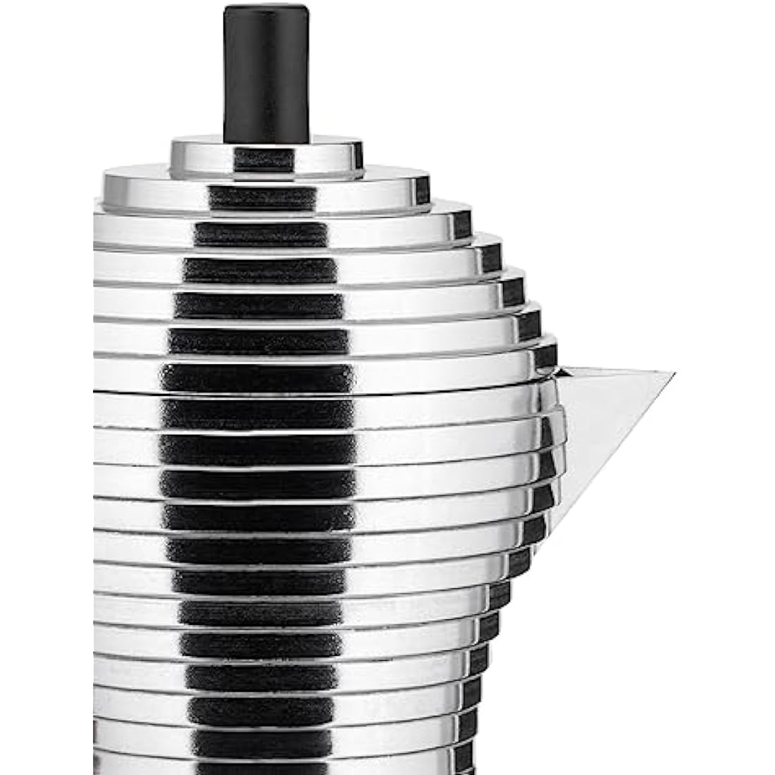 Alessi MDL02/3 B Pulcina Espresso coffee maker in cast aluminium. Handle and knob in PA, black, 3 Cups