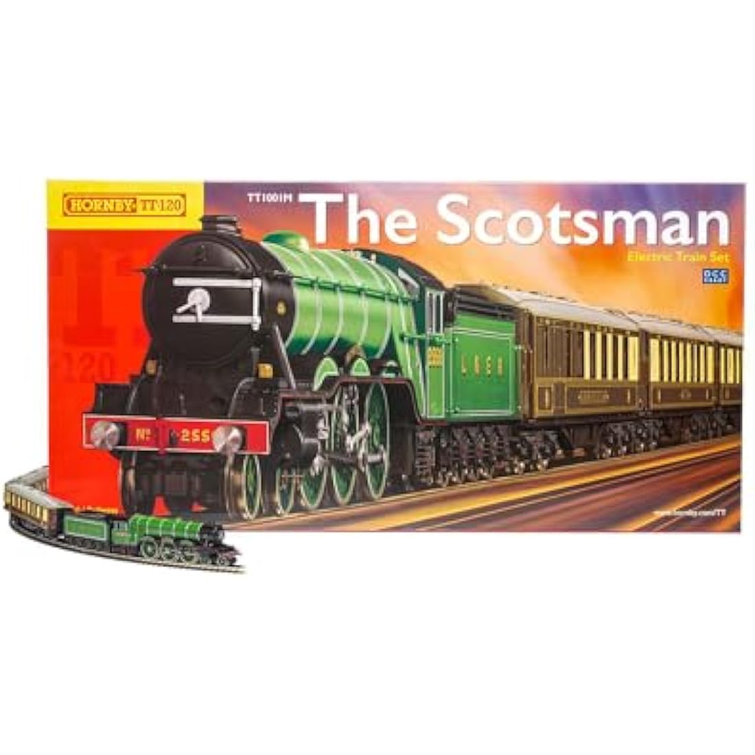 Hornby Train Set - The Scotsman Analogue TT Gauge Model Railways Set, Starter Electric Model Train Kits with App Control - Steam Engine Model Building Kits, 1:120 Scale Model Train Gifts
