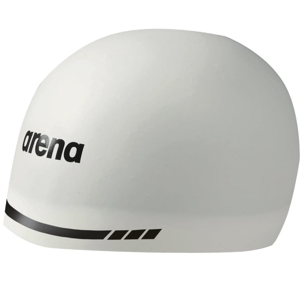 Arena 3D Soft USA Unisex Racing Swim Cap for Women and Men, 100% Silicone, White, Large