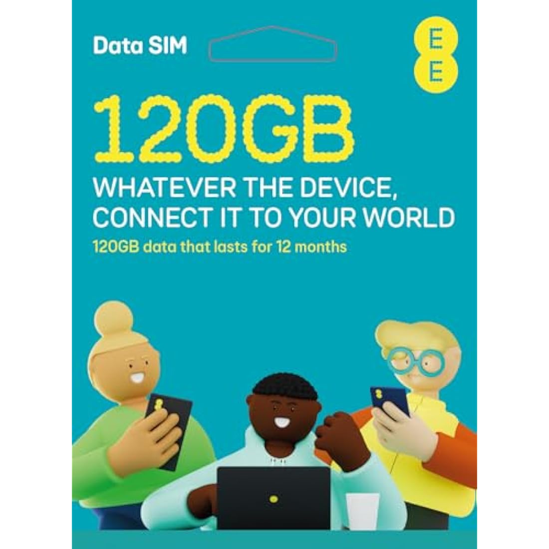 EE PAYG SIM card preloaded with 120GB of Data