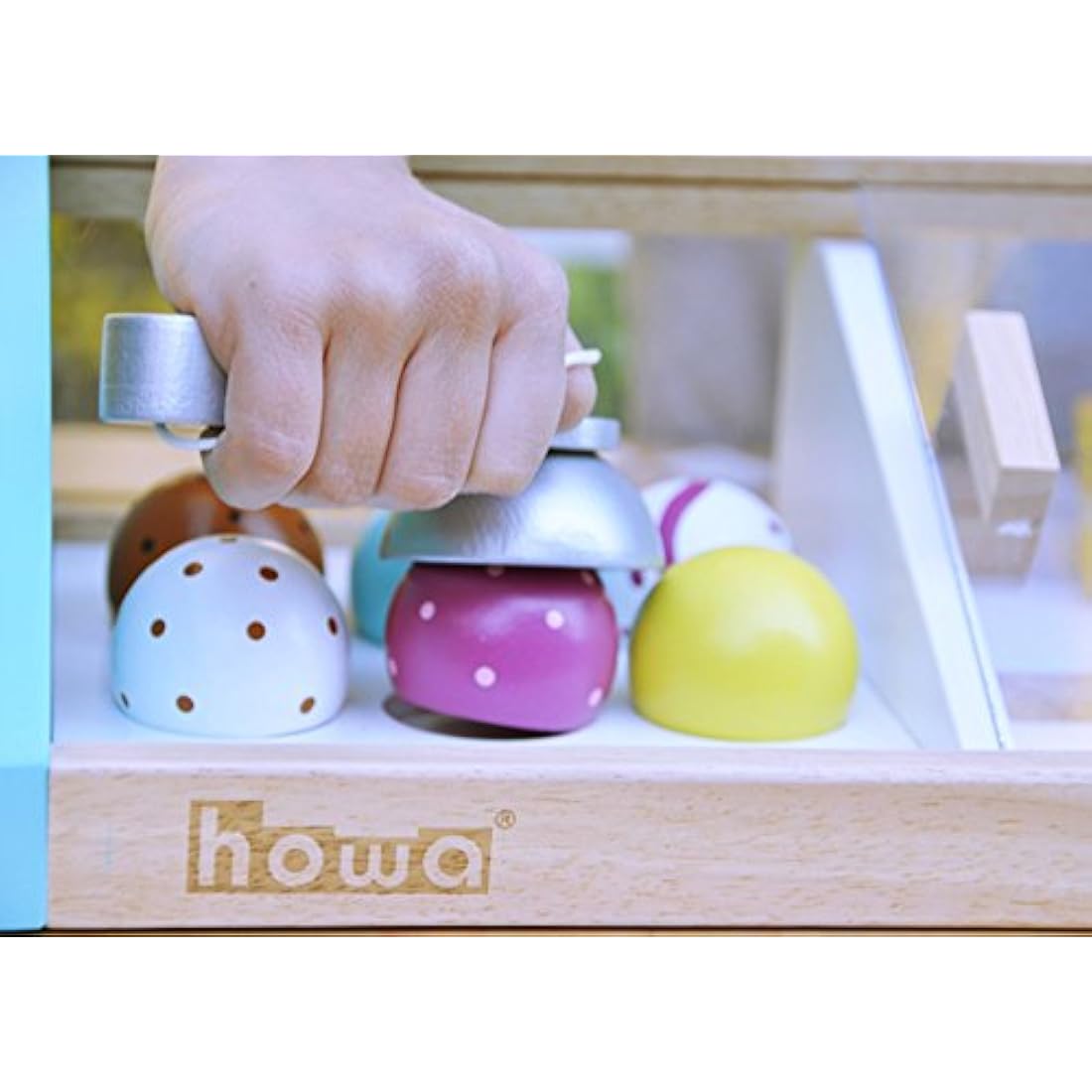 howa children's wooden ice cream parlour, children's shop, ice cream stand, ice cream toy, ice cream scoops, ice cream cones, ice cream scoop, play money 4861
