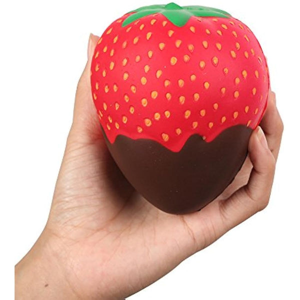 Anboor Squishy Toy Strawberry Chocolate Cream Slow Rising Kawaii Scented Soft Fruit Squishies Toys Prime 1Pcs, 9cm x 8cm x 10cm, Red, 6+