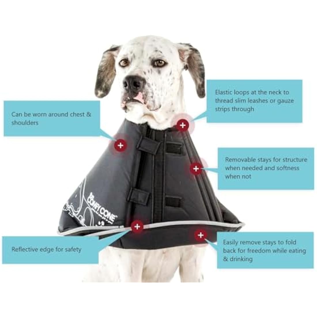 All Four Paws Comfy Cone Pet Cone for Dogs, Cats, Small-Long, Tan - Comfortable Soft Dog Cone Collar Alternative for After Surgery, Wound Care, Spay, Neuter - Dog and Cat Recovery Collar