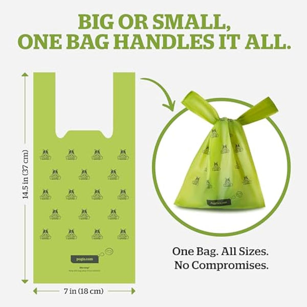 Pogi’s Dog Poo Bags with Handles – Extra Thick, Leak-Proof, Large, Unscented, 900-Count