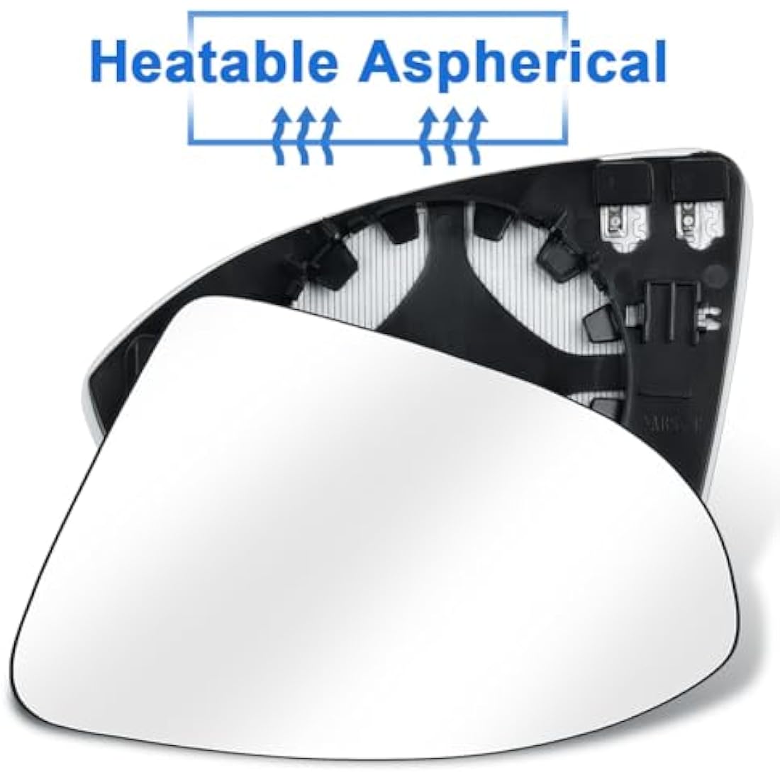 URAQT Fit for VW Golf MK7 2013-2020 Wing Mirror Glass, Right Heated Wing Mirror Glass Replacement, Convex Clear Driver Side Heated Aspherical with Support Plate Door Mirror OEM:V-W (5G0857522)