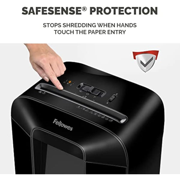 Fellowes 12 Sheet Paper Shredder for Office - Cross Cut Shredder with Auto Reverse Jam Solution & SafeSense Technology - Powershred LX85 Home Office Shredder with 19L Pull-Out Bin - DIN Level P4