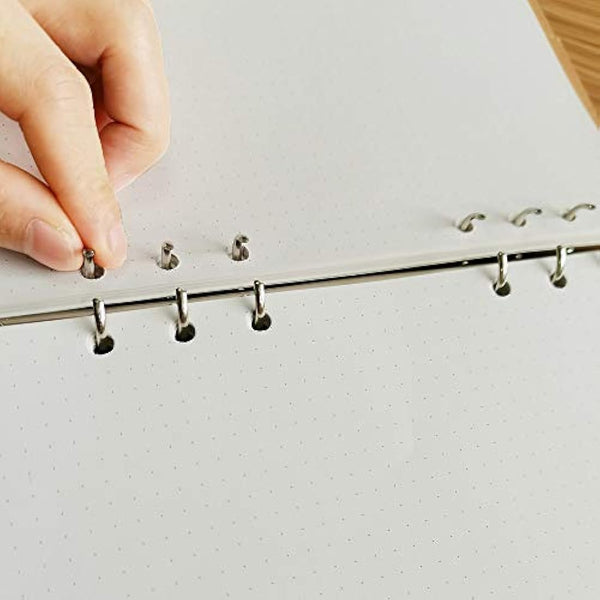 A5 Dotted Refills Paper for Filofax Planner/Binders, 100 Sheets/200 Pages, 100gsm White Paper, 6 Hole Loose Leaf Paper, 14.8x21cm