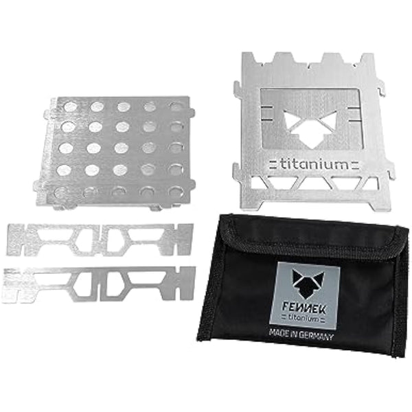 FENNEK Hobo Solo Titan | Firebox | Outdoor Stove | Plug-In Hobo Cooker with Bag | Very Compact | 100% Titanium | Made in Germany