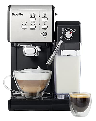 Breville One-Touch CoffeeHouse Coffee Machine | Espresso, Cappuccino & Latte Maker | 19 Bar Italian Pump | Automatic Milk Frother | ESE Pod Compatible | Black [VCF107]