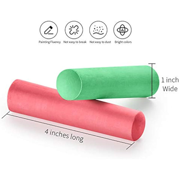 FELIZROCA 60pcs Giant Pavement Chalks for Children Chalk Sidewalk City Chalk Toddlers Outdoor Walking Out the Driveway