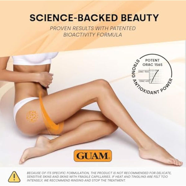 GUAM Seaweed Mud Stubborn & Deeply Rooted Anti Cellulite Treatment - 500g Antioxidant Hot Body Mask Cellulite Remover for Legs & Thighs - Skin Firming Cream to Reduce Imperfections & Boost Circulation