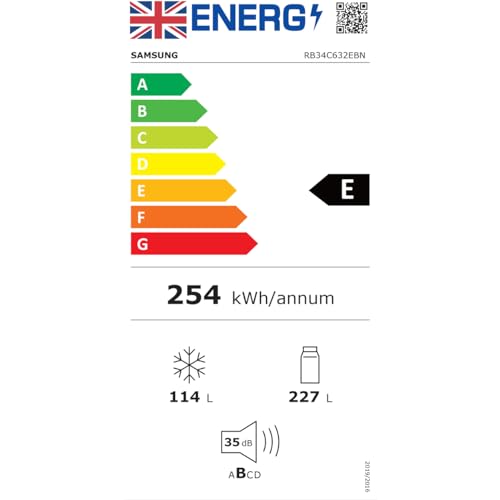 Samsung Classic Fridge Freezer, with Wine Shelf, Features Big Door Bin, All Around Cooling and SpaceMax Technologies, Silver, 7 Series, RB34C652ESA/EU
