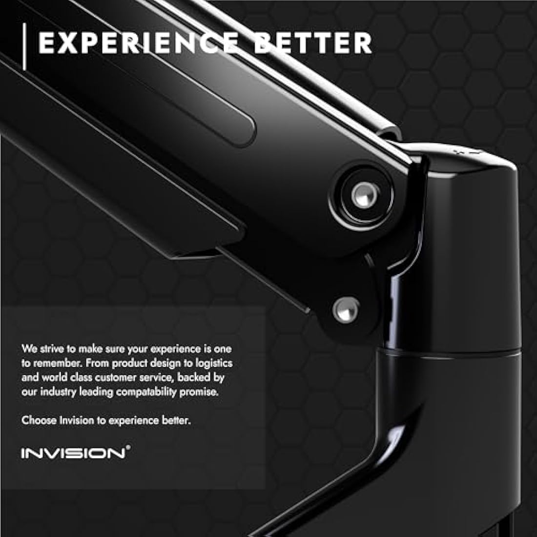 Invision Monitor Arm Bracket Mount for 24-40 Inch Screens VESA 75-100mm Ergonomic Height Adjustable Desktop Clamp Tilts Extends 2-15kg (MX450)