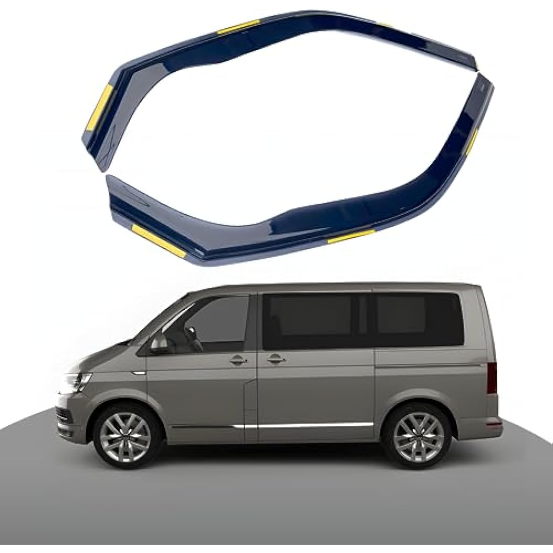 Haibak Wind Deflectors Set Compatible with VW Transporter T5-T6/T6.1 Van II/III 2 Doors 2003-2021 2pc Dark Tinted in Channel Fitment