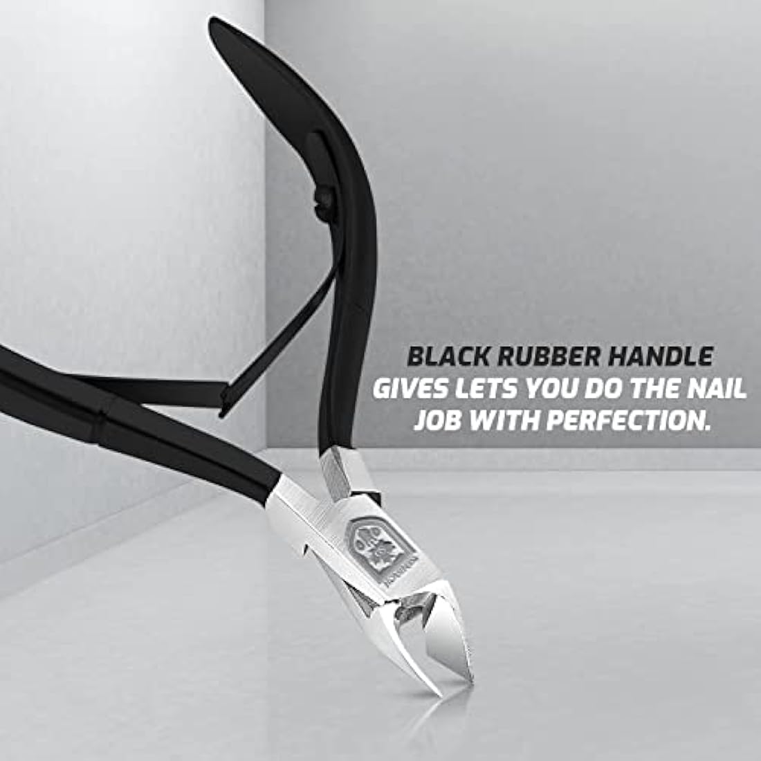 SENBACH Cuticle Trimmer with Pusher, Remover Nipper Professional Stainless Steel Cutter Clipper Durable Pedicure Manicure Tools for Fingernails and Toenails (Black) (1548)