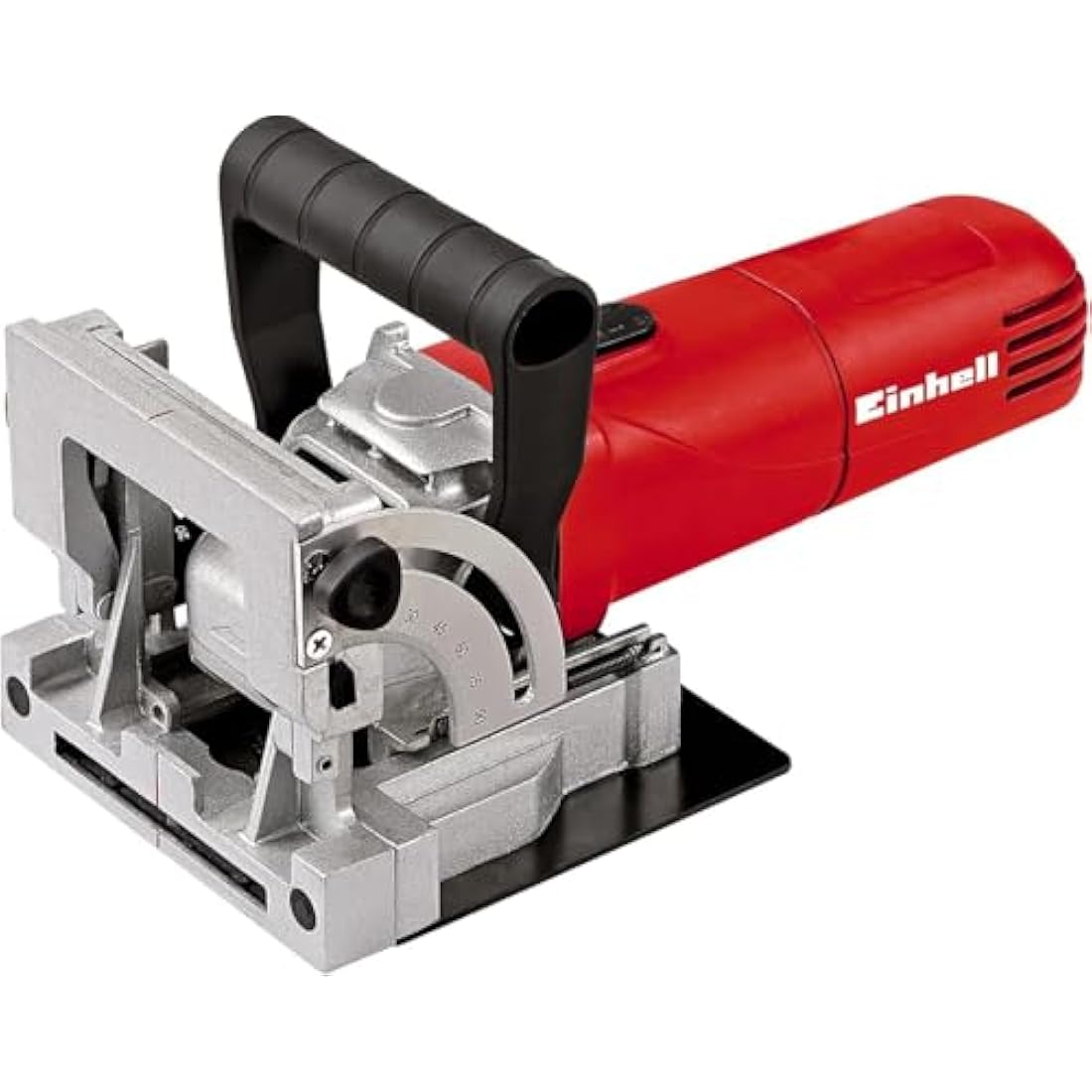 Einhell TC-BJ 900 Biscuit Jointer | 860W Plate Joiner With 100mm Mini Circular Saw Cutter, Variable Cutting Depth (Max 14mm) | Biscuit Joiner With Dust Extraction For Woodworking , Red
