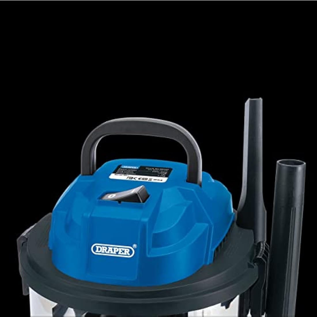 Draper 1250W 15L Wet and Dry Vaccum Cleaner | 1.5m Flexible Hose and Acessories |25 l/s Max Airflow | 18 kPa Vacuum Pressure | Home Car Carpet Cleaning | Professional Use | Outdoor | 90107