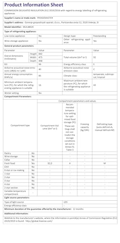 Fridgemaster MUR4545 Small Table Top 45cm Mini Fridge - 45 L - Mechanical Control with Adjustable Thermostat - Reversible Door - 39 dB Low noise - Broad Climate Design - White - E Rated