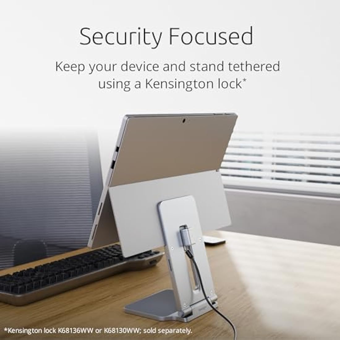 Kensington Microsoft Surface Pro Stand, Elevated Stand for Surface Pro Stand for Desk, Foldable Light-Weight Non-Skid Tablet Stand and Holder Designed for Surface Pro 7 7+ 8 9 10 11 Surface Go 2 3 4