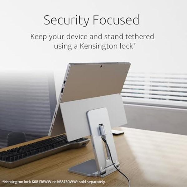 Kensington Microsoft Surface Pro Stand, Elevated Stand for Surface Pro Stand for Desk, Foldable Light-Weight Non-Skid Tablet Stand and Holder Designed for Surface Pro 7 7+ 8 9 10 11 Surface Go 2 3 4