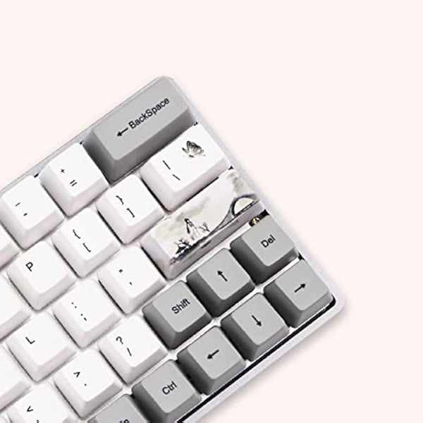 Vbestlife Mechanical Keyboard Keycaps, 73Pcs PBT OEM Profile Sublimation Keycaps with Chinese Ink Pattern, for Mechanical Keyboard(Ink-Pattern)