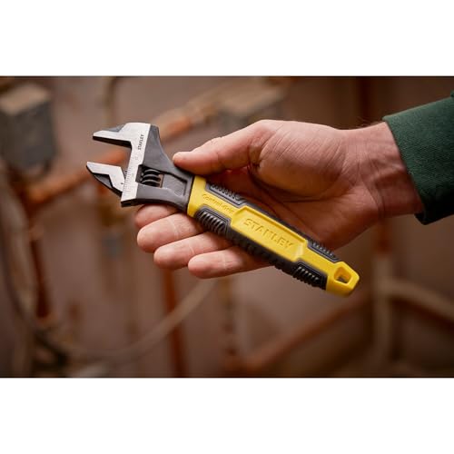STANLEY MAXSTEEL Adjustable Wrench 30 x 200 mm Protective Phosphate Finish and Ergonomic Bi Material Handle 0-90-948