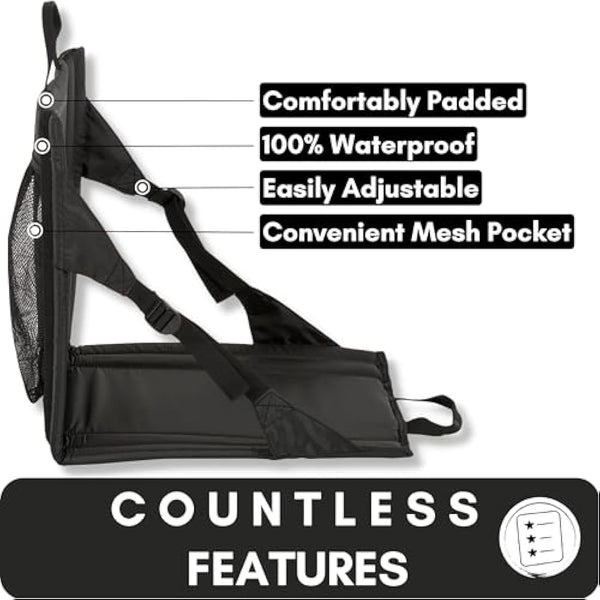 Highlander Outdoor Sit Mat - Portable Seat - Lightweight with Back Support and Pocket - Perfect as a Picnic Chair, Stadium Seat, Beach Chair, or Festival Chair