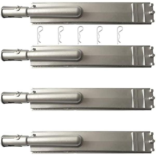 GRILLJOB 4 Pack Heavy Duty Cast Stainless Steel Grill Burner for Bull, Grill Replacement Parts for Bull, Cal Flame, Lion, Blaze, Turbo, Beefeater, Thermos, Char Broil, Jenn Air, Nexgrill