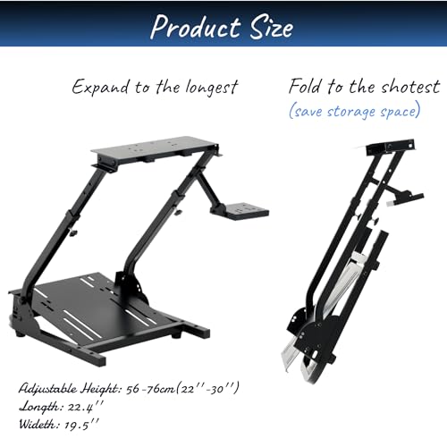 CO-Z Racing Wheel Stand Compatible with Logitech G27, G29, G920, Thrustmaster T300RS, T80, Adjustable Height for PS4, Xbox One, Series X|S, PC Gaming