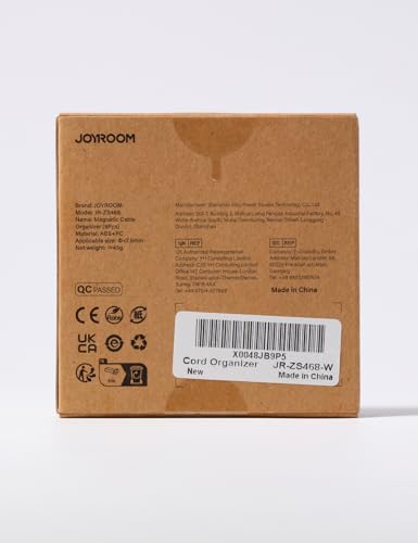 JOYROOM 6 Pack Cable Tidy Clips Cord Organiser Magnetic Cable Management Self Adhesive Wire Holder for Desk, Nightstand, Charging Cables, HDMI, USB, Audio Cable, Office, Home, White