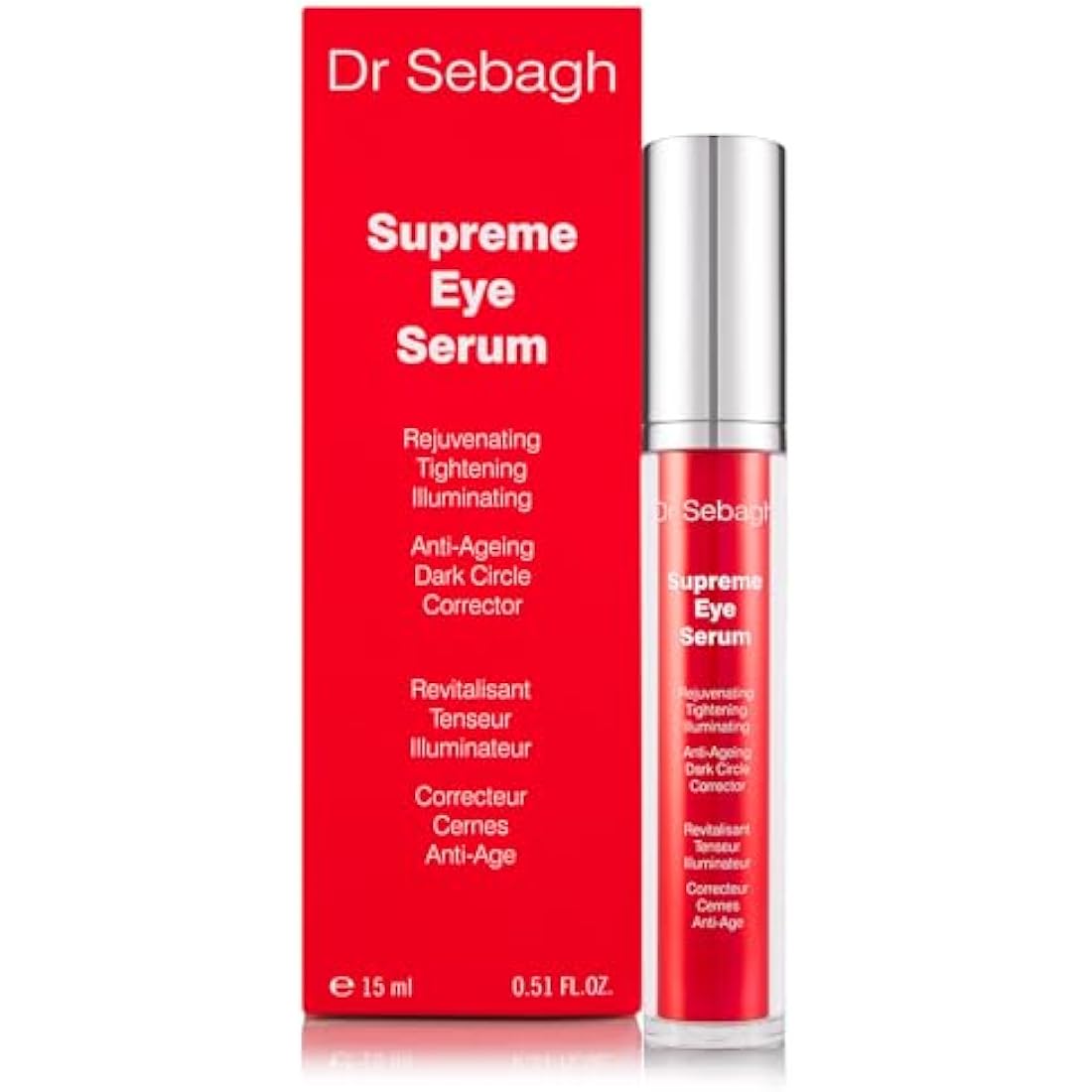 Dr Sebagh Supreme Eye Serum (15ml) - Advanced Roll-On Formula | Designed to Aid Smoother Younger & Firmer-Looking Skin | Helps Reduce Puffiness Circles Fine Lines & Wrinkles | Boosts Elasticity