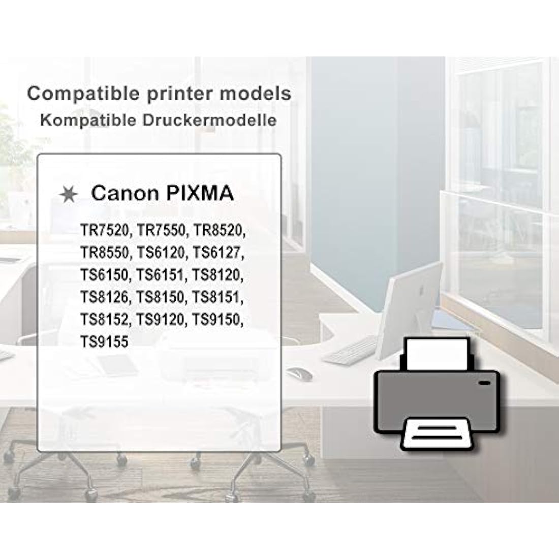 6x 100ml PureInk refill ink compatible for Canon PGI-580, CLI-581 printer cartridges for Canon Pixma TS 8120, TS 8126, TS 8150, TS 8151, TS 8152, TS 9120, TS 9150, TS 9155 (not OEM)