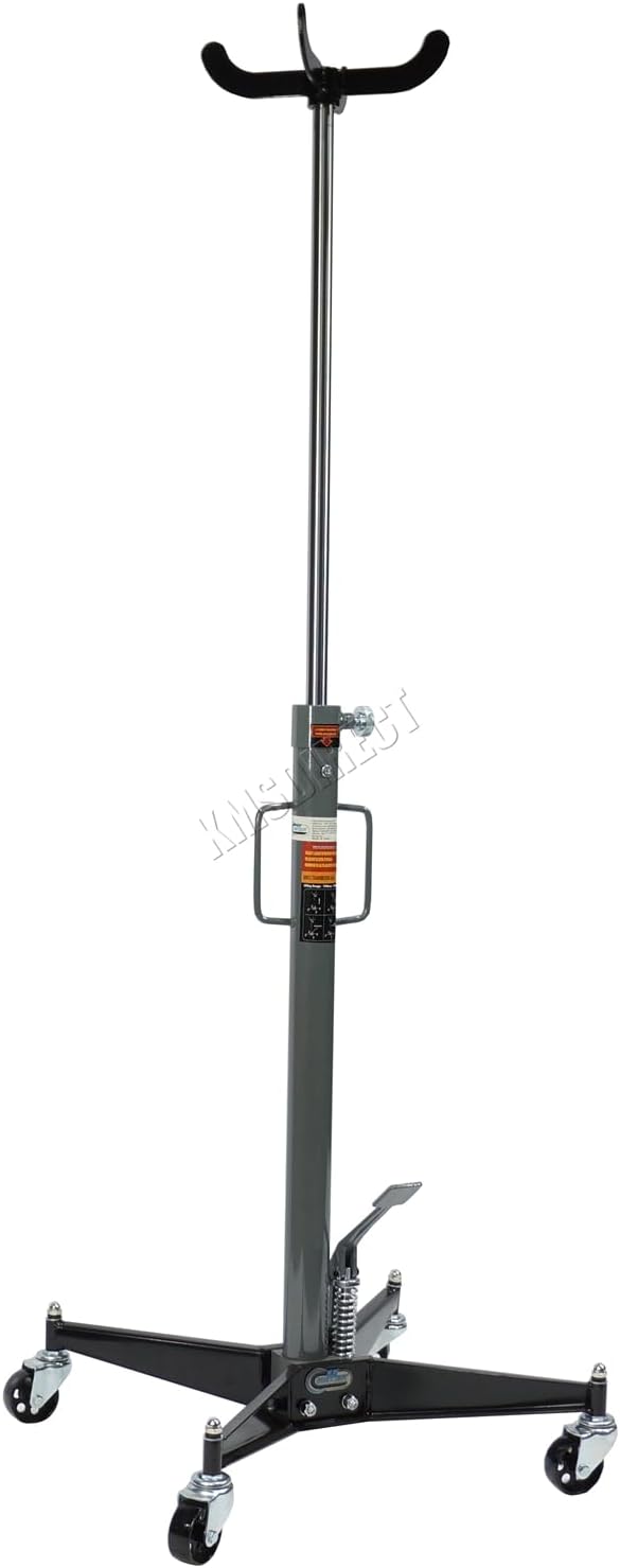 SwitZer Hydraulic Transmission Jack Gearbox Swivel Mobile Adjustable Height 0.5 Ton Tonne 500Kg Vertical Gear Lift Garage Car Fixing Hoist Grey