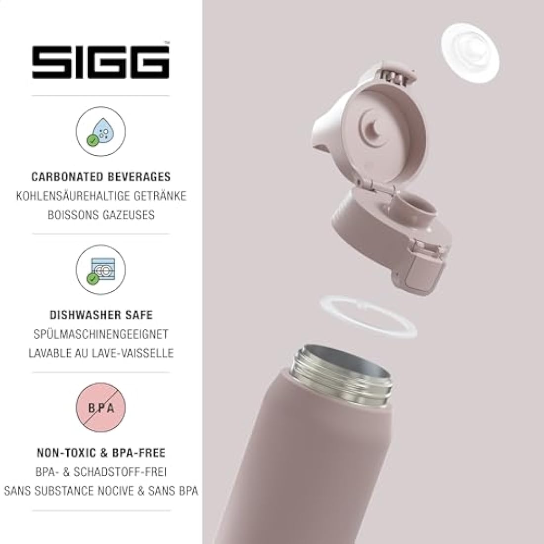 SIGG - Insulated Water Bottle - Shield Therm One - Suitable for Carbonated Beverages - Leakproof - Dishwasher Safe - BPA Free - 90% Recycled Stainless Steel - 0,5L / 0,75L / 1L