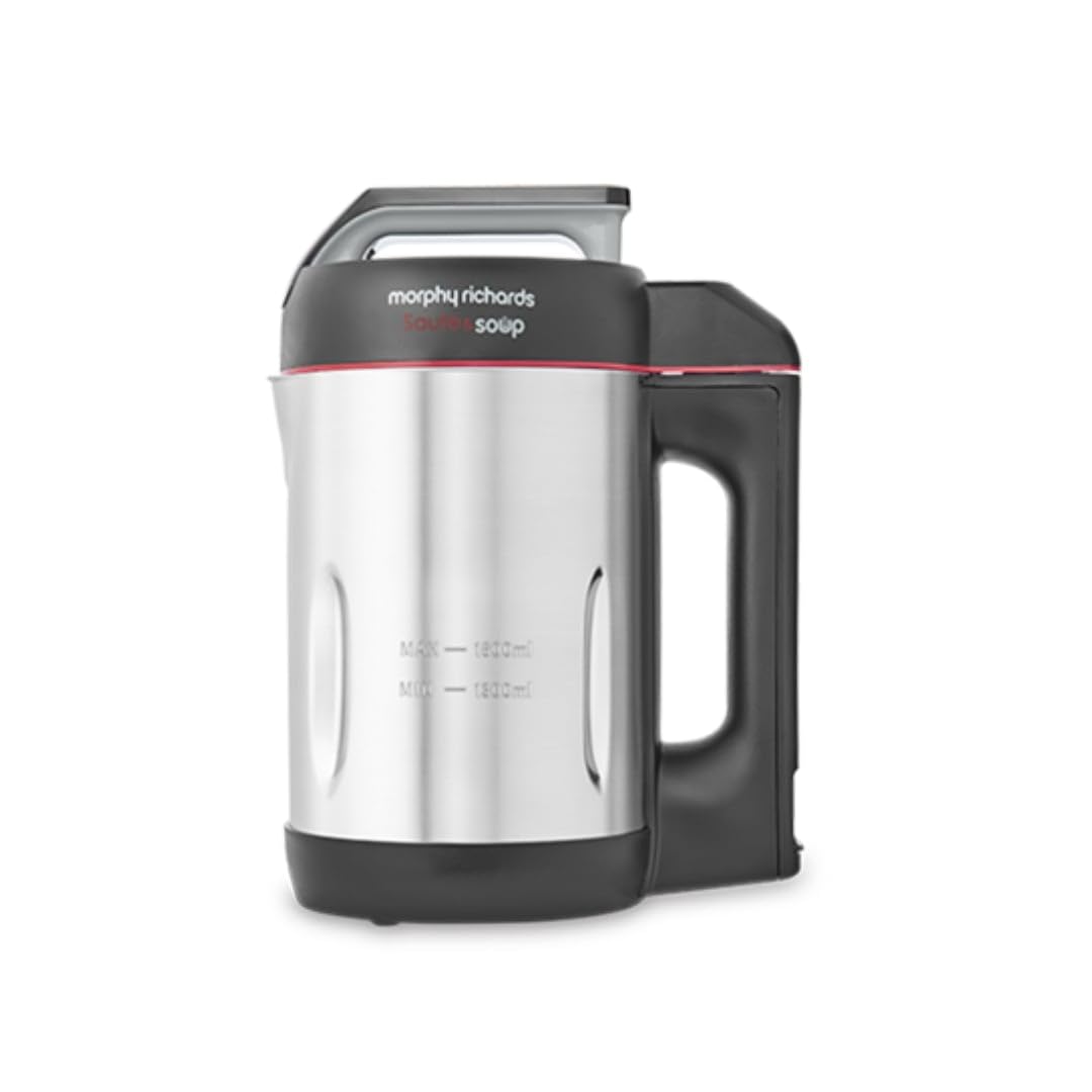 Morphy Richards Saut & Soup Maker, 1.6L, 4 Settings, Smooth, Chunky, Juice, Blend Pause Function, Family Size, Non-Stick Coated Jug, Detachable Power