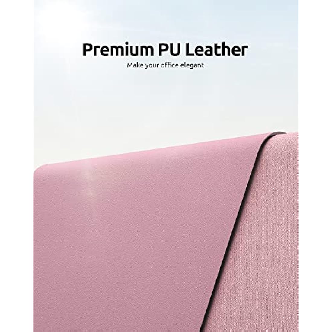 YSAGi Leather Desk Mat, Large Mouse Mat, Non-Slip Desk Pad, Waterproof PU Leather Table Protector Writing Pad for Office and Home (80 x 40 cm, Pale Mauve)