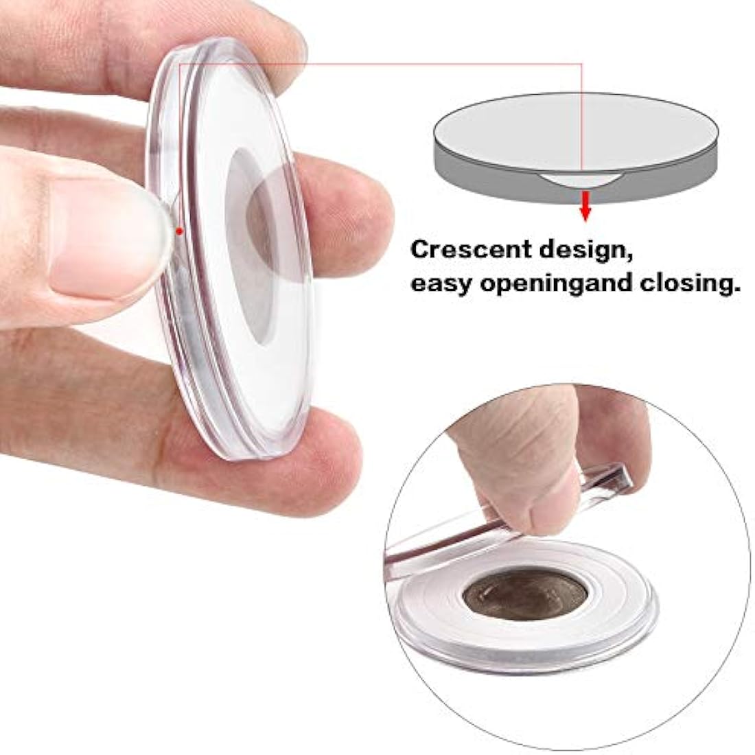 168 Pieces 46mm Coin Capsules with Foam Gasket and Plastic Storage Organizer Box, 6 Sizes (20/25/27/30/38/46mm) Coins Collector Case Holder for Coin Collection Supplies