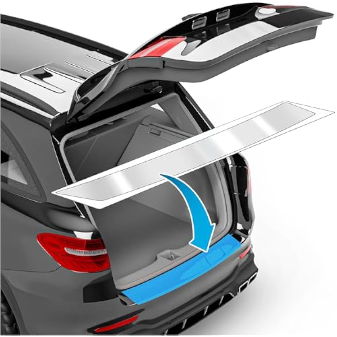 uProtect Car Bumper Protector Full Set for BMW 3 Series Touring 6 (VI) F31 I 2015-2019 - Rear Bumper guards for cars, anti scratch, Paint Protector For Sill Lip - Transparent Glossy