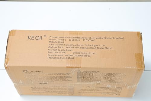 Kegii Telescopic Shower Caddy Corner - Stainless Steel Shower Shelf No Drilling Bathroom Caddy with Soap Holder and Hooks(White), On The Bath or Stand Up Shower