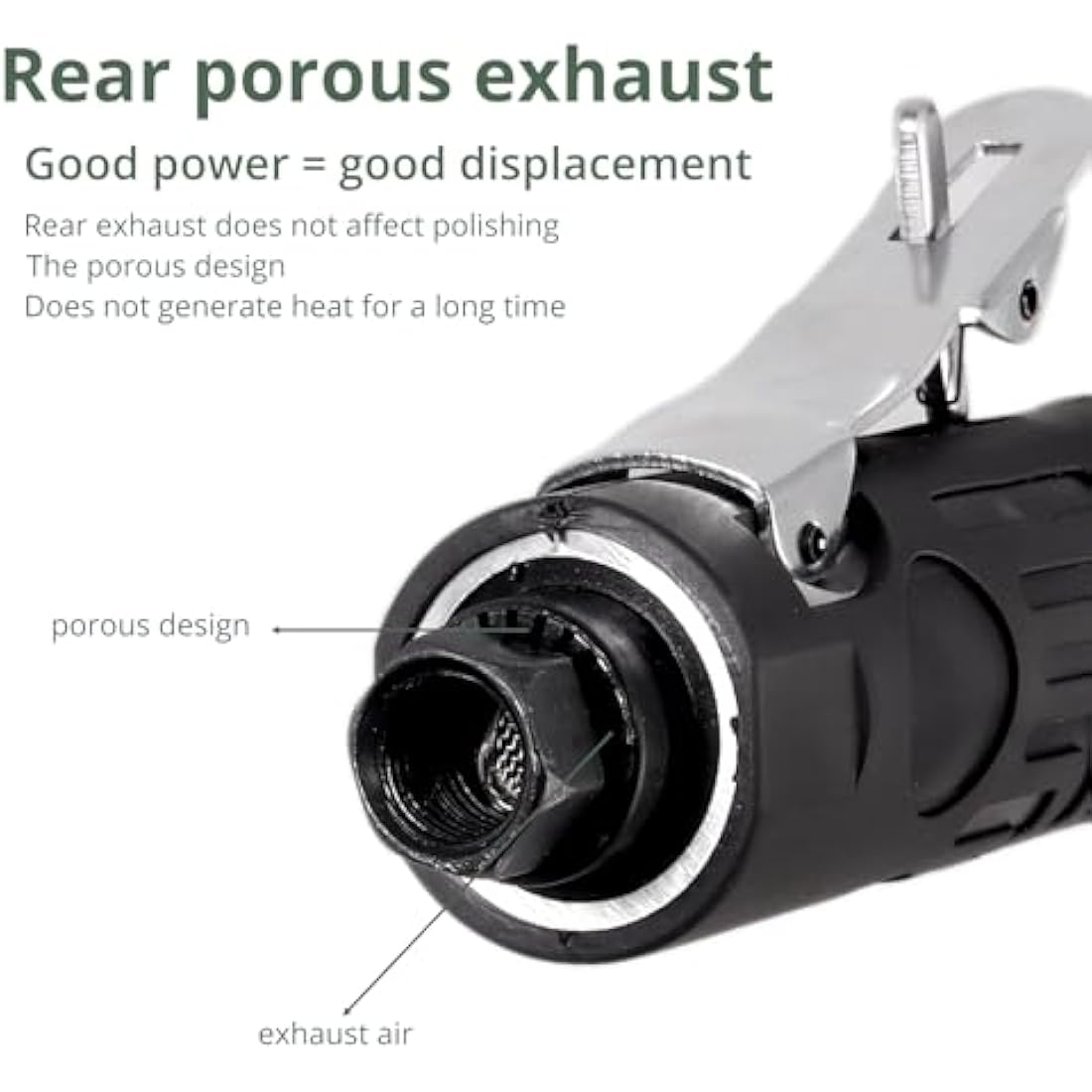 EYPINS Roloc Pneumatic Angle Grinder 1/4" 90psi (6.35 Bar) 20,000 RPM with 4 Different Discs 2 Chucks 3mm/6mm for Preparing Surfaces for Soldering, Polishing and Grinding Bodywork Lustre