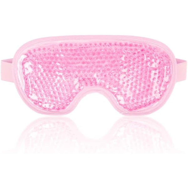 NEWGO Cooling Eye Mask for Puffy Eyes, Reusable Hot Cold Therapy Gel Cold Eye Mask for Migraine, Headache, Dark Circles, Dry Swollen Eyes, Sinus Pain-Light Pink